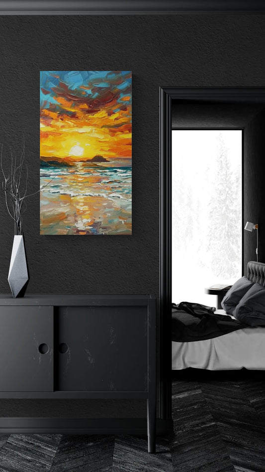 Burning Horizon 1 Piece | Sunset Coastal Wall Art | Angela Clare