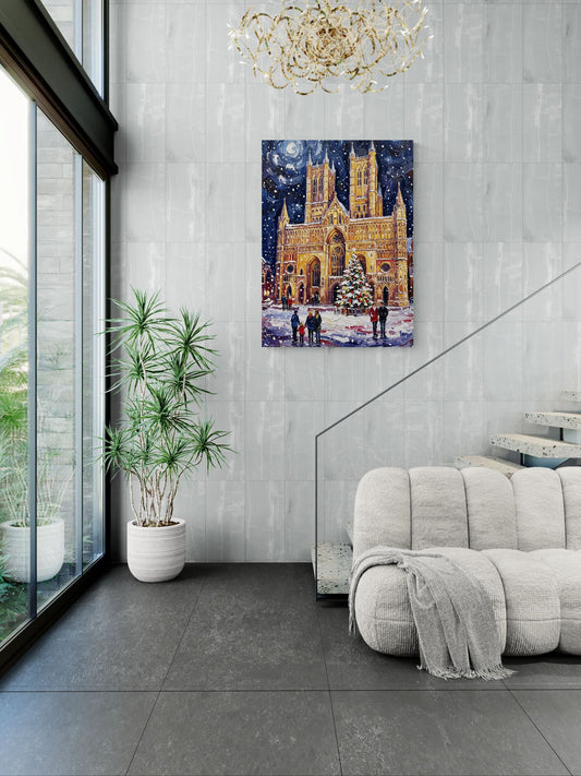 Lincoln Cathedral - Christmas Eve |Lincoln Cathedral Wall Art |Angela Clare
