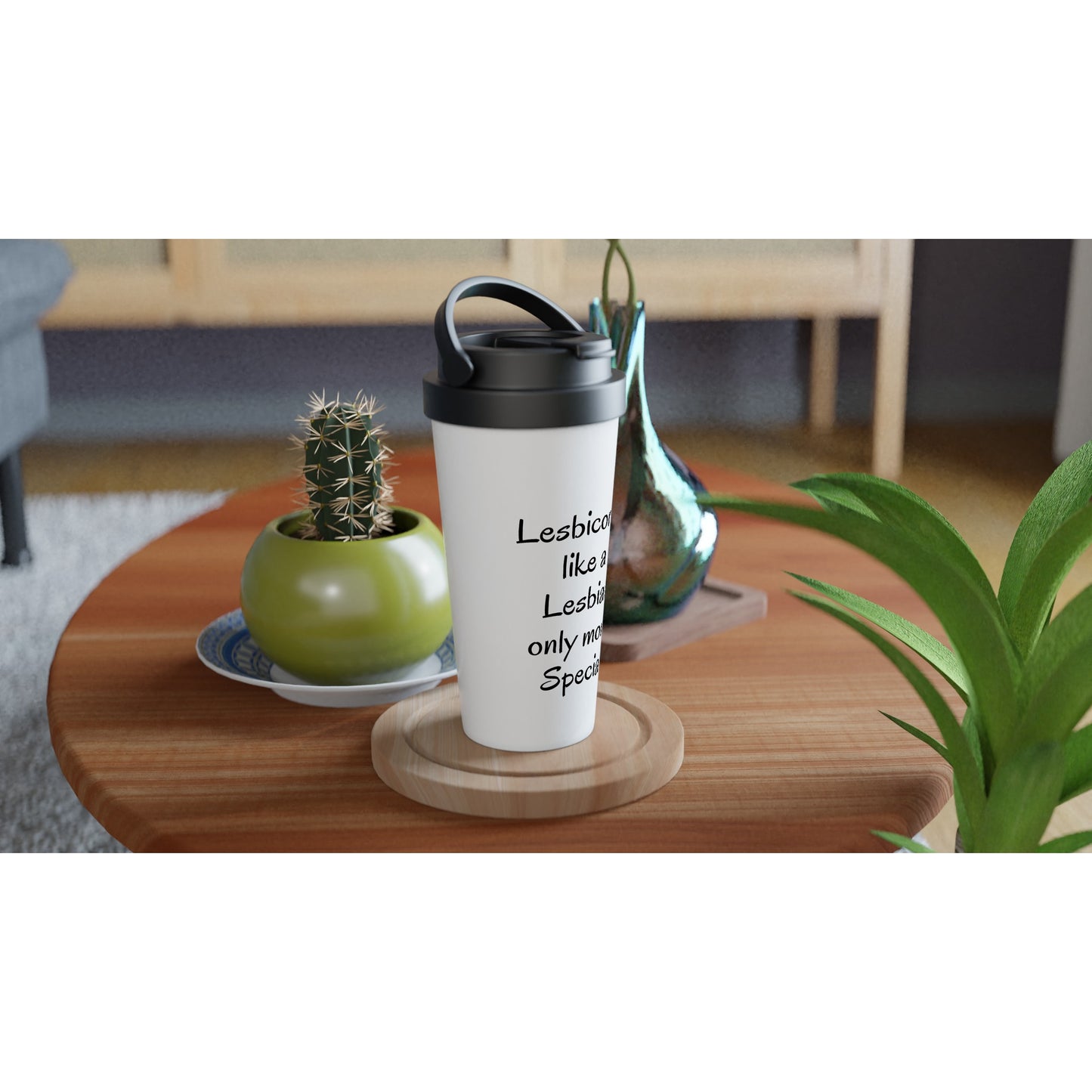 Lesbian, lesbicorn White 15oz Stainless Steel Travel Mug