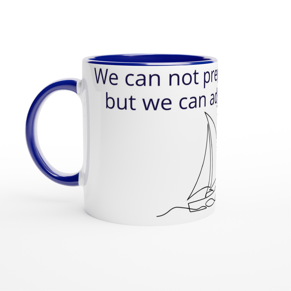 We can not predict the winds White 11oz Ceramic Mug with Colour Inside