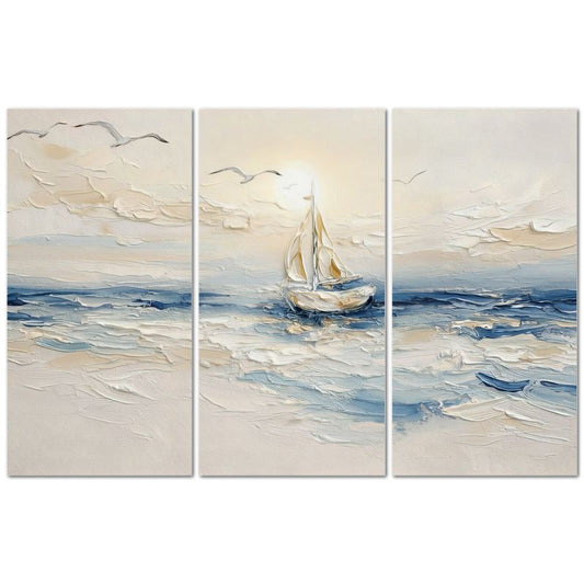 Set a Drift  3 Panel |Coastal Wall Art | Angela Clare