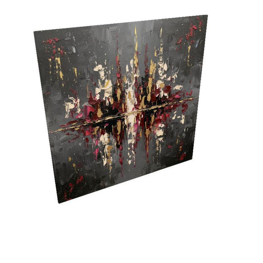 Reflections of The City - Charcoal Flame | Abstract Wall Art | Angela Clare