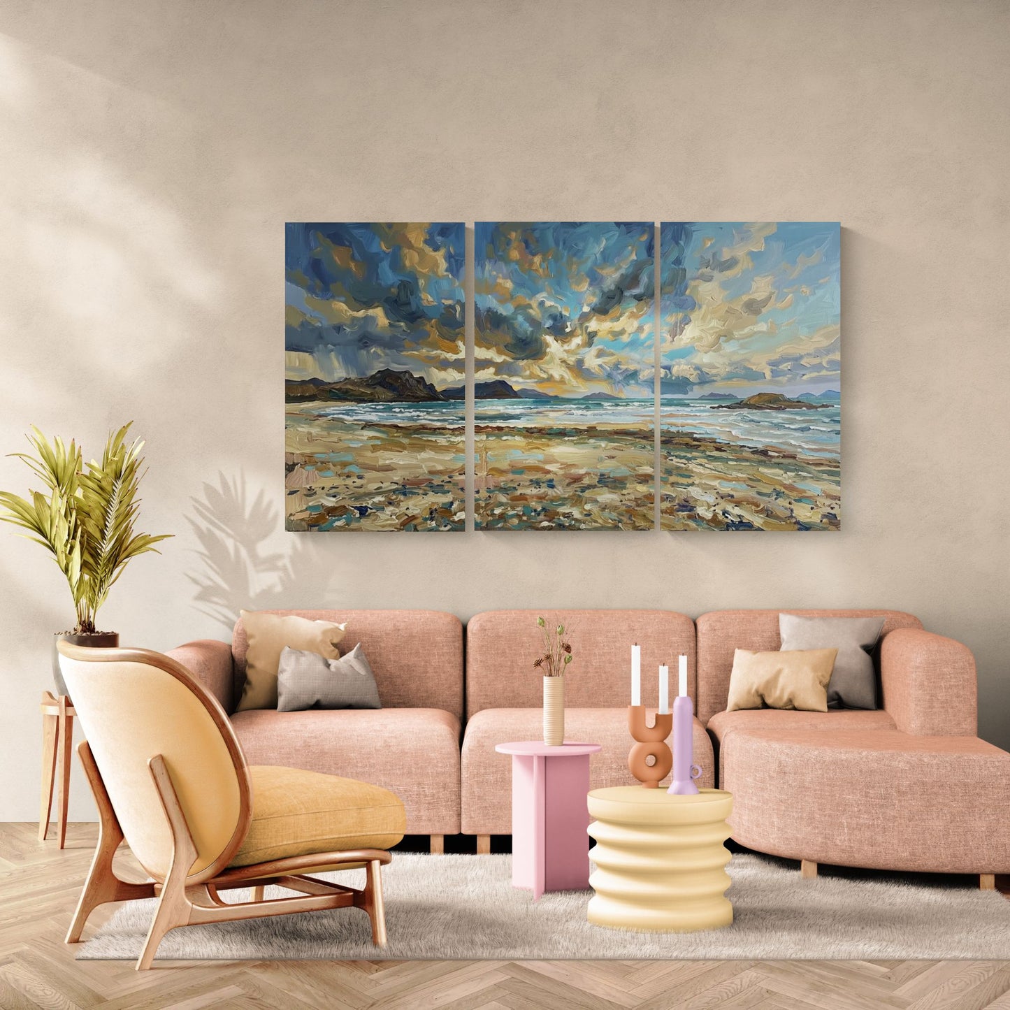 Blue Seascape | Coastal Wall Art | Angela Clare |3 Panel