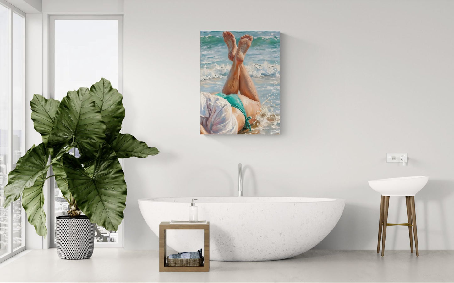 I've Still Got Sand In My Toes | Female Body & Feet Wall Art | Angela Clare