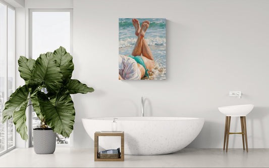 I've Still Got Sand In My Toes | Female Body & Feet Wall Art | Angela Clare