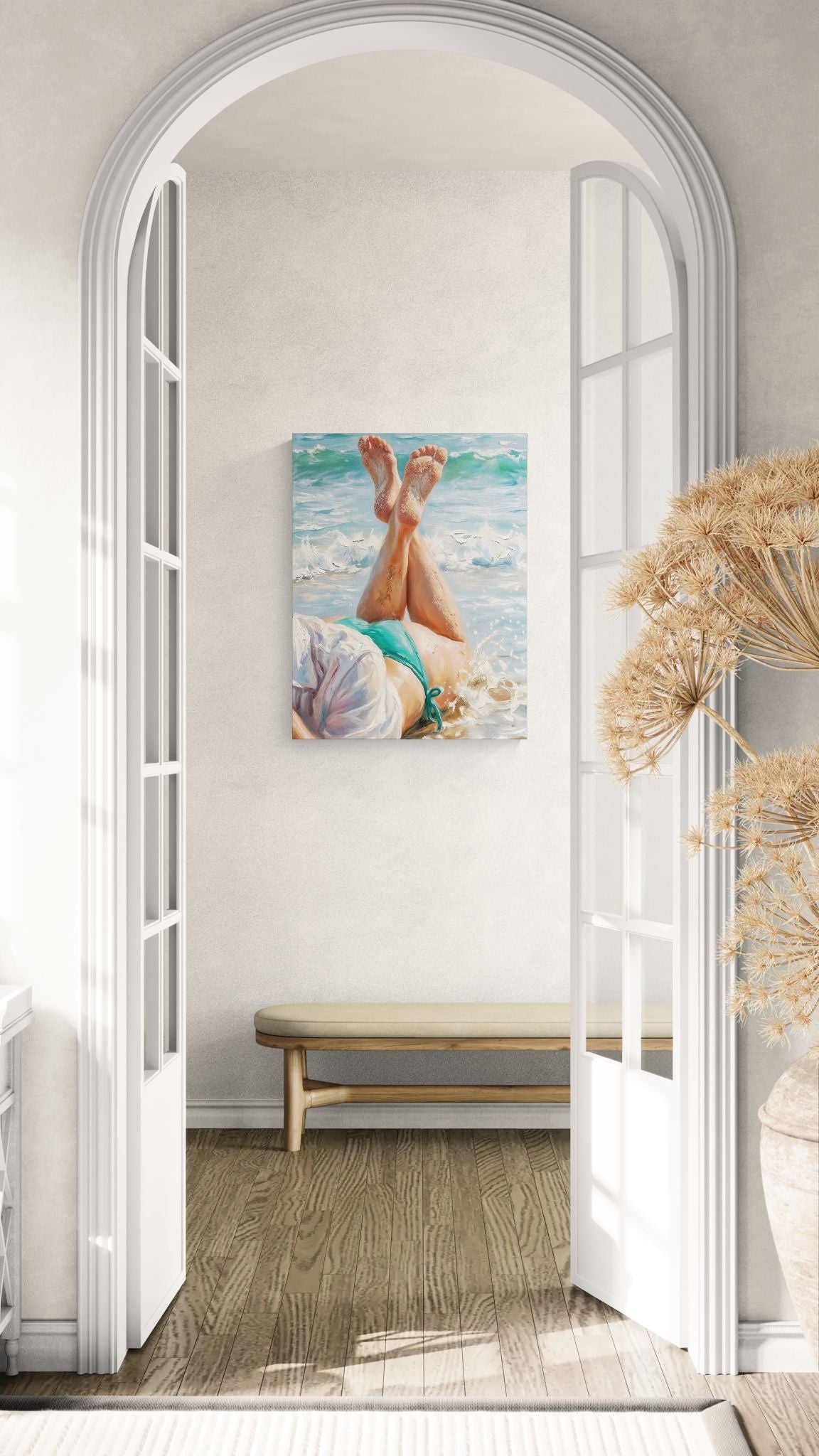 I've Still Got Sand In My Toes | Female Body & Feet Wall Art | Angela Clare