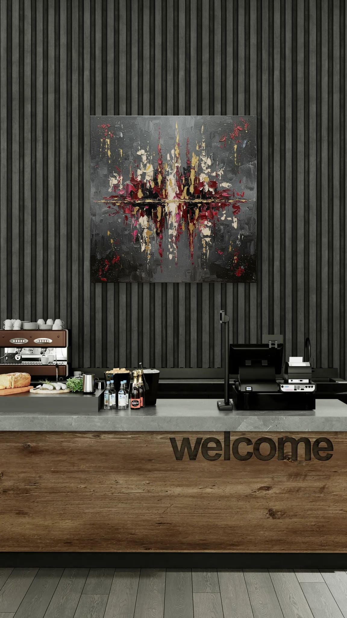 Reflections of The City - Charcoal Flame | Abstract Wall Art | Angela Clare