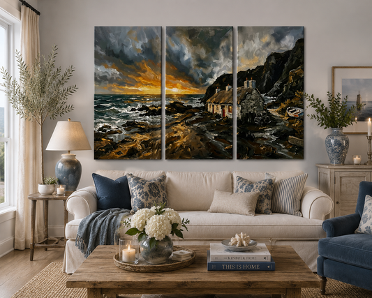 Niarbyl isle of Man Sunset | Coastal Wall Art | Angela Clare