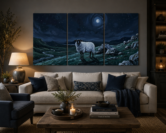 The Sound of Silence | Night time Sheep Wall Art | Angela Clare