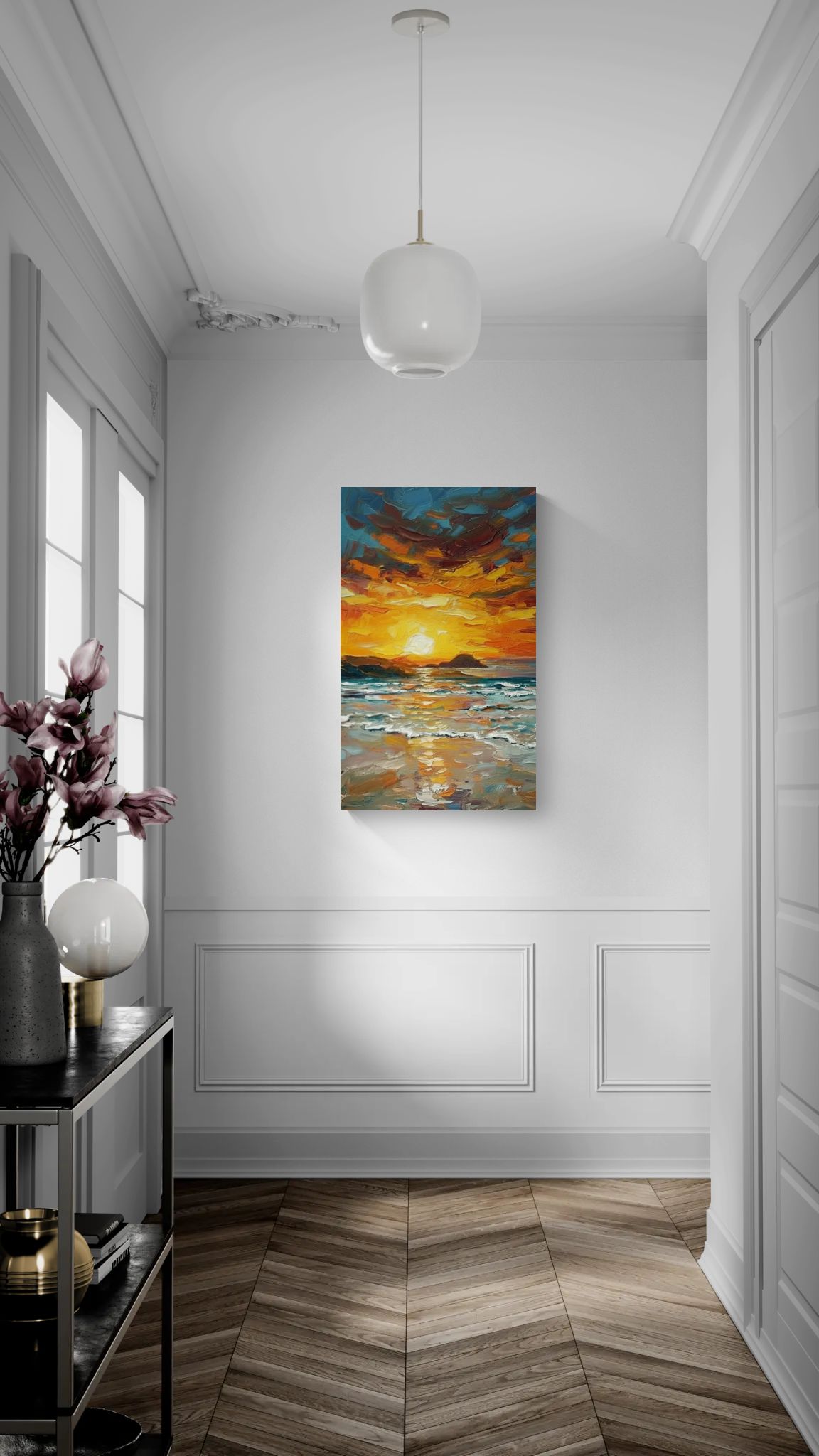 Burning Horizon 1 Piece | Sunset Coastal Wall Art | Angela Clare