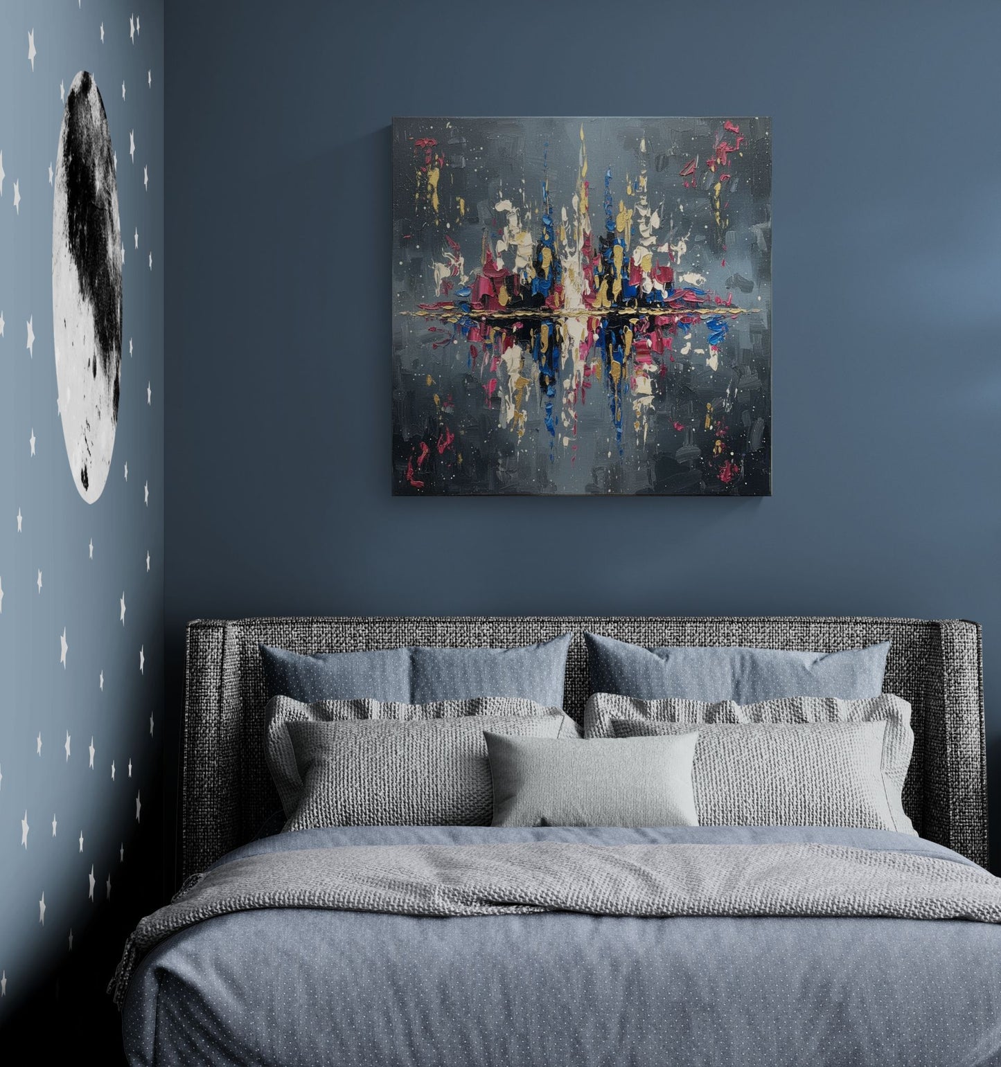Reflections of the City - Moonstone  | Modern Abstract Cityscape Wall Art | Angela Clare