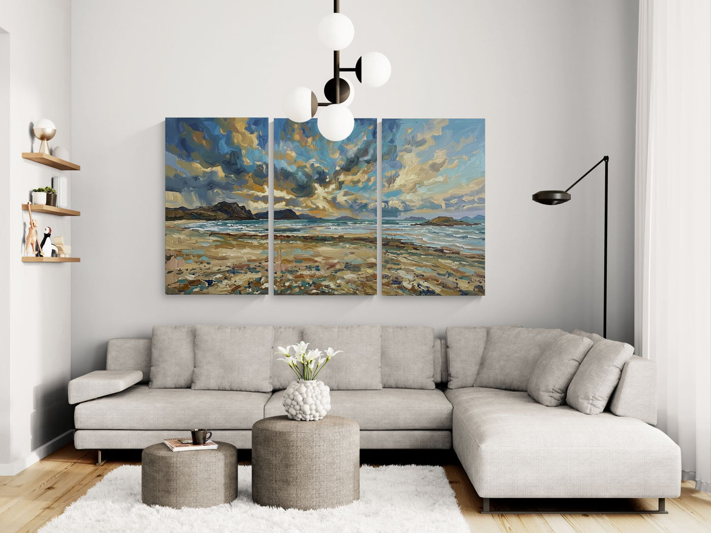 Blue Seascape | Coastal Wall Art | Angela Clare |3 Panel