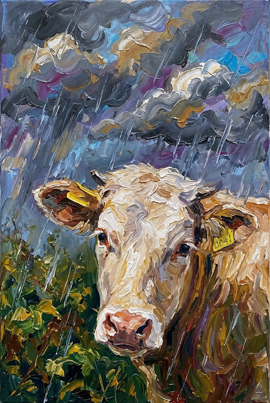 Lashes & Pout Cow Wall Art | Angela Clare
