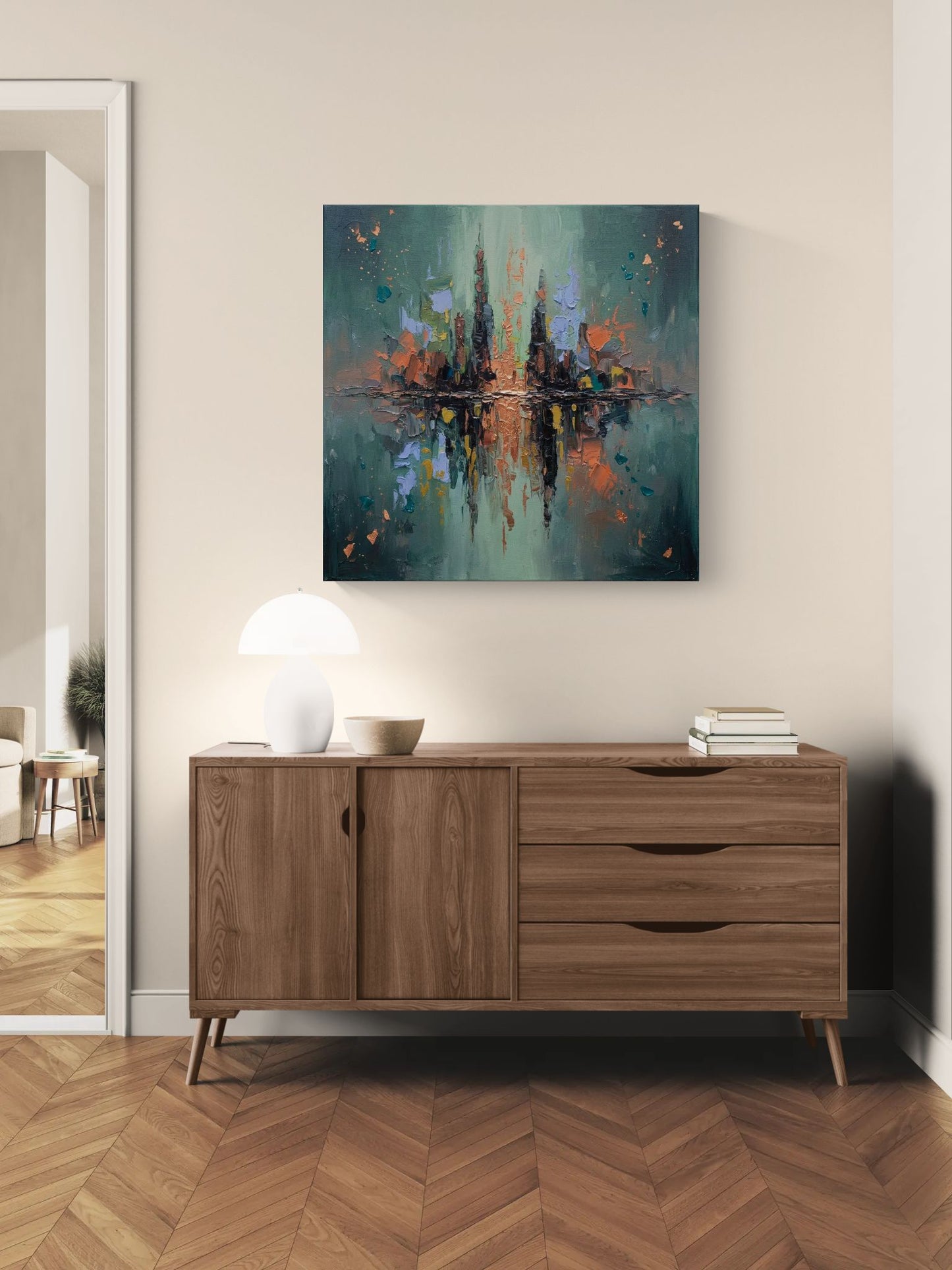Reflections Of The City | Modern Abstract Wall Art | Angela Clare