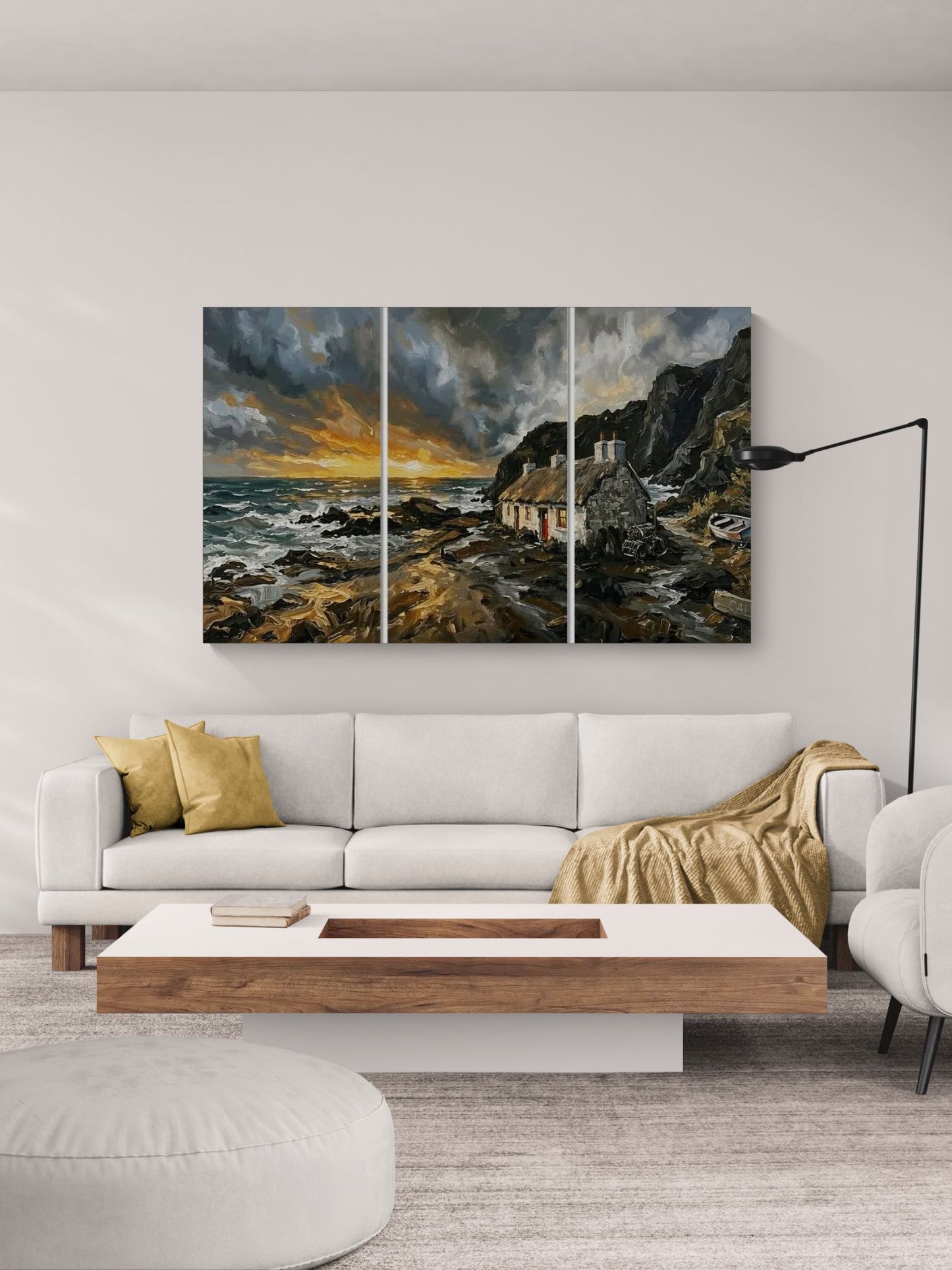Niarbyl isle of Man Sunset | Coastal Wall Art | Angela Clare