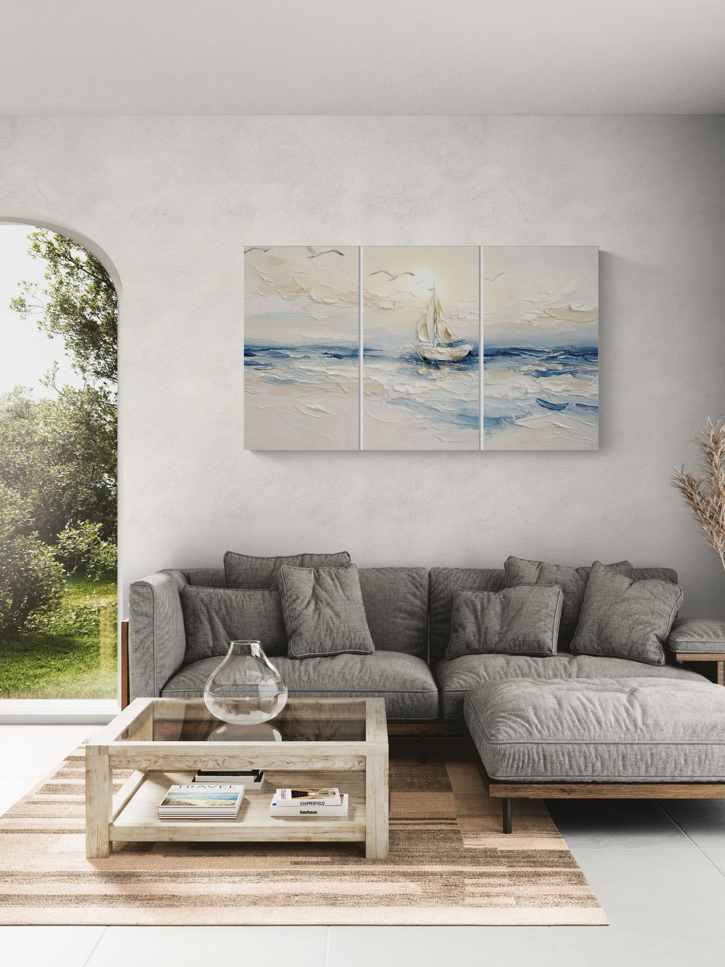 Set a Drift  3 Panel |Coastal Wall Art | Angela Clare