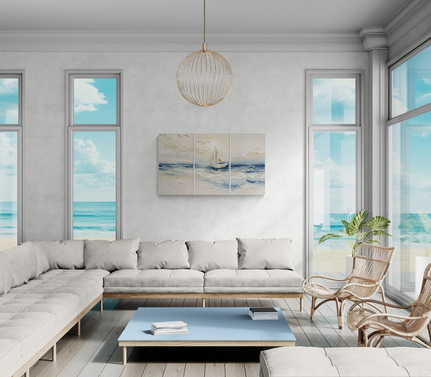Set a Drift  3 Panel |Coastal Wall Art | Angela Clare