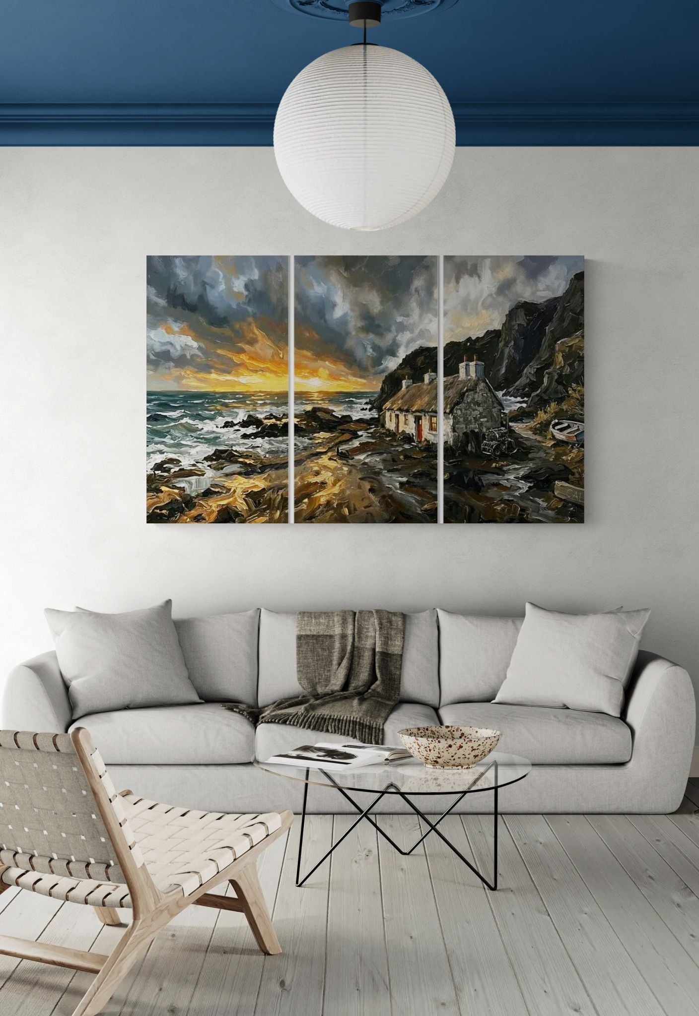 Niarbyl isle of Man Sunset | Coastal Wall Art | Angela Clare