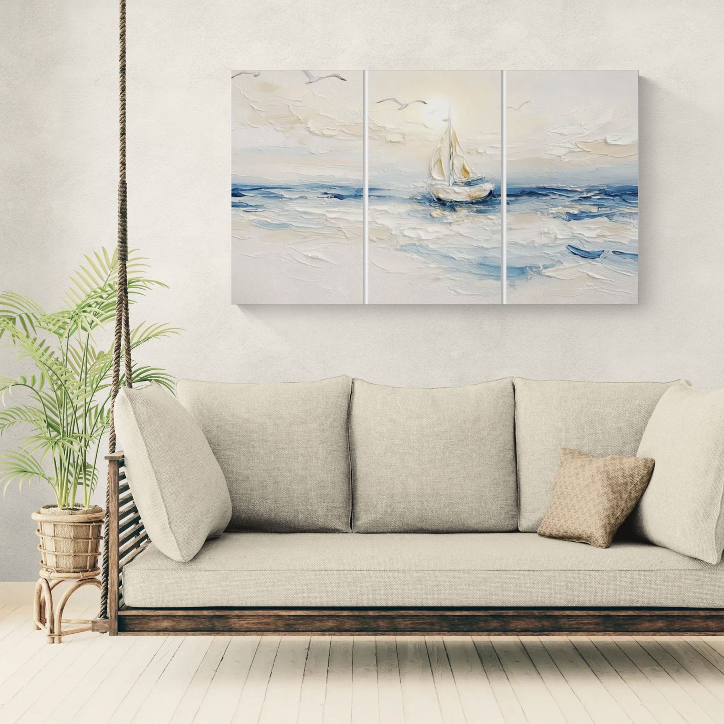 Set a Drift  3 Panel |Coastal Wall Art | Angela Clare