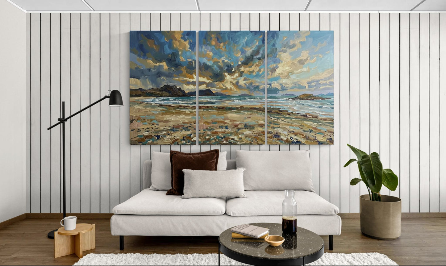 Blue Seascape | Coastal Wall Art | Angela Clare |3 Panel