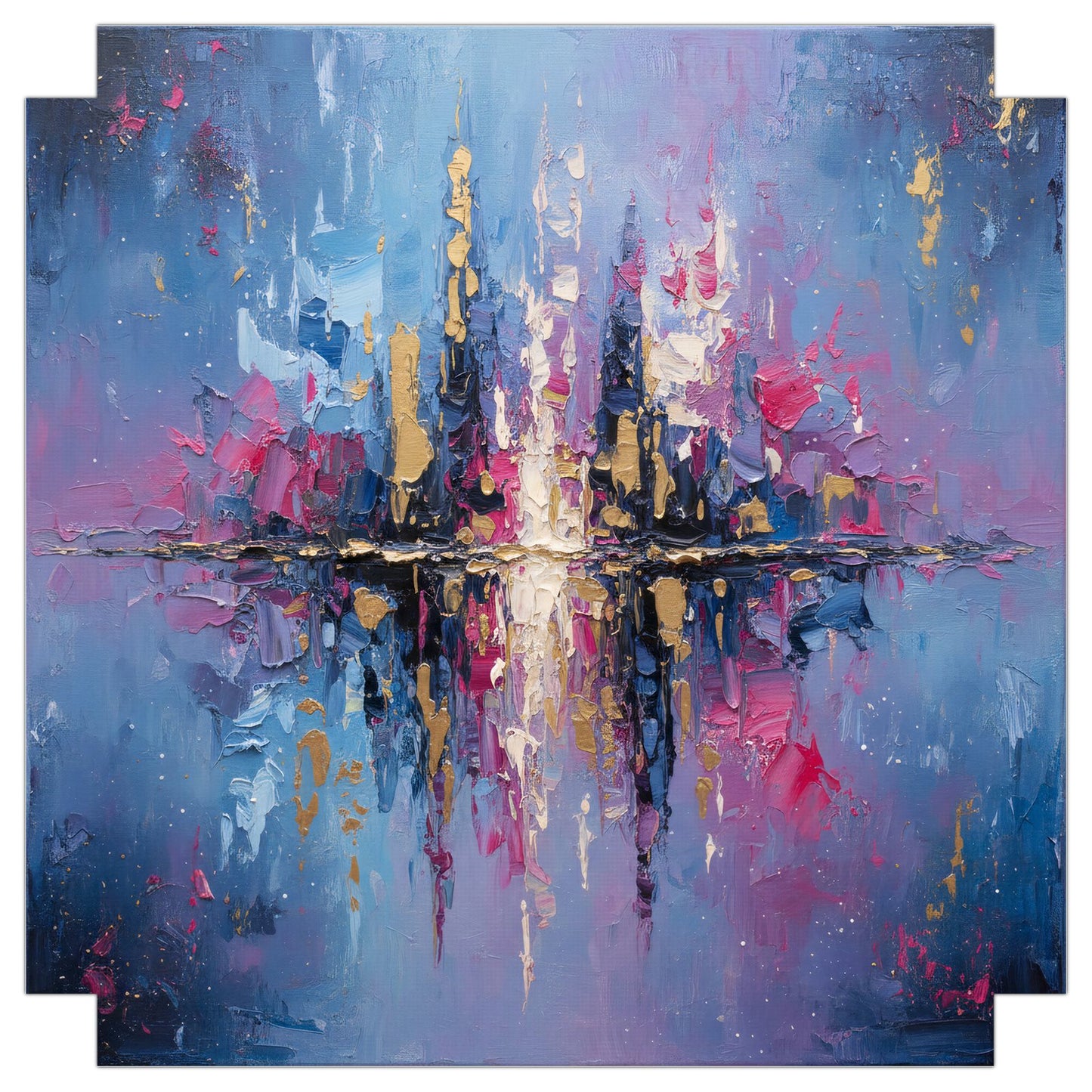 Reflections of the City - Sapphire | Modern Cityscape Wall Art | Angela Clare