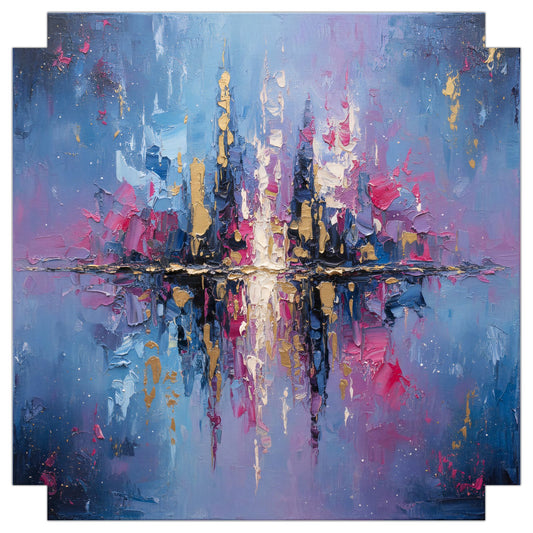 Reflections of the City - Sapphire | Modern Cityscape Wall Art | Angela Clare