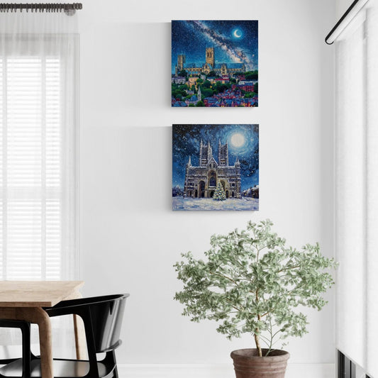 Cathedral Blues 2 Panel Set (Square Canvas)