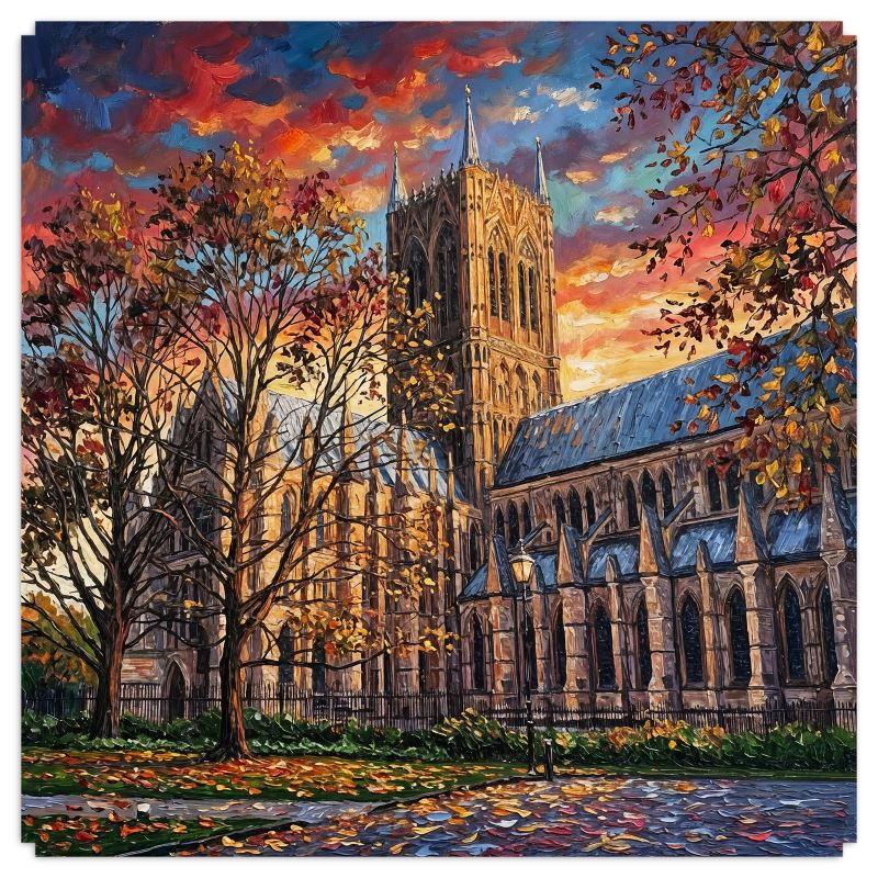 Lincoln Cathedral - Autumn Evening Glow | Modern Wall Art Angela Clare