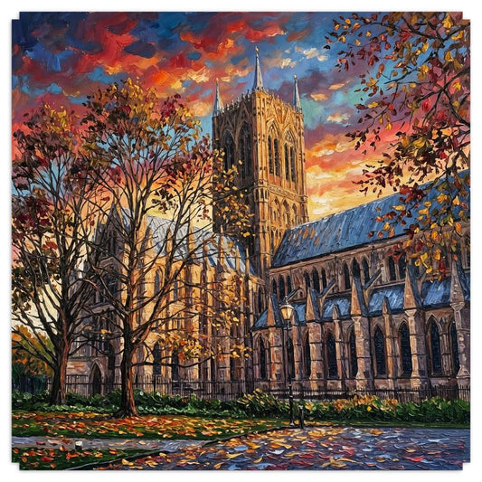 Lincoln Cathedral - Autumn Evening Glow | Modern Wall Art Angela Clare