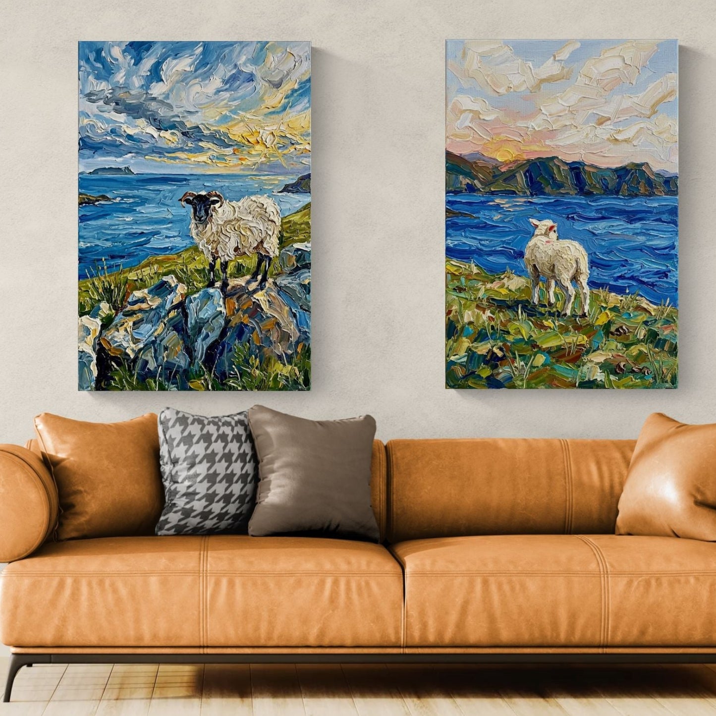 Woolly Wanderers 2 panel Spring Lamb and Rambo