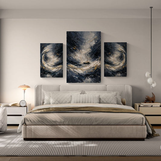 Storm At Sea 3 Panel Set