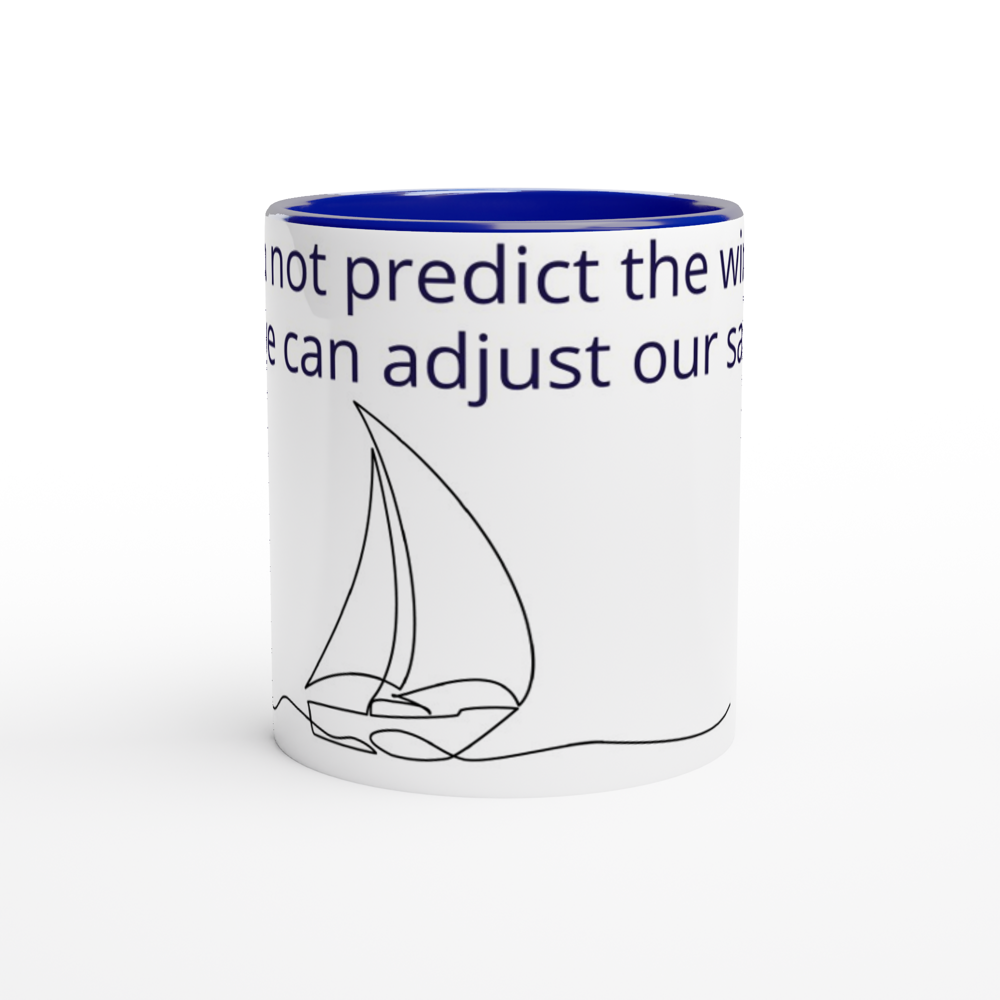 We can not predict the winds White 11oz Ceramic Mug with Colour Inside