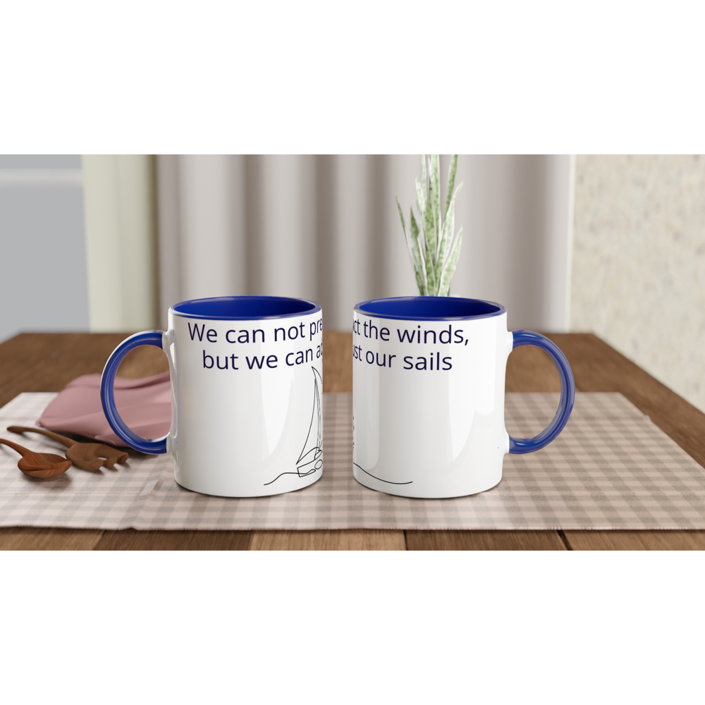 We can not predict the winds White 11oz Ceramic Mug with Colour Inside