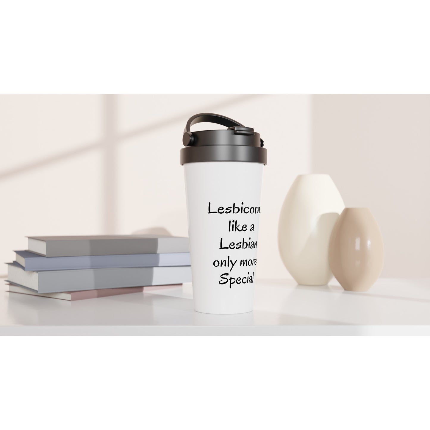 Lesbian, lesbicorn White 15oz Stainless Steel Travel Mug